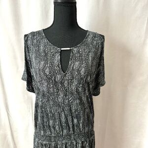 Michael Kors Cold Shoulder Drop Waist Dress Size M NWT
